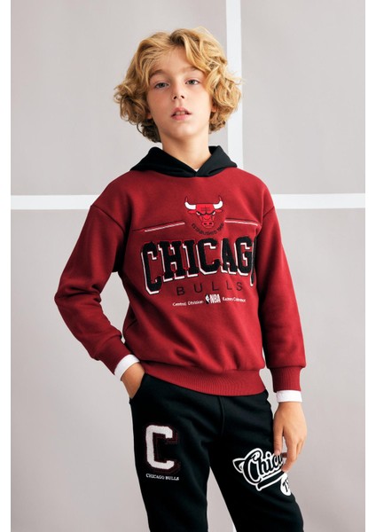 Erkek Çocuk NBA Chicago Bulls Oversize Fit Bisiklet Yaka Kalın Sweatshirt A5529A823WN modelleri