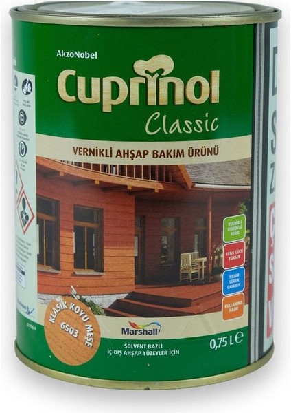 Cuprinol Vernikli Ahşap Bakım Ürünü Klasik Koyu Meşe 0,75 L