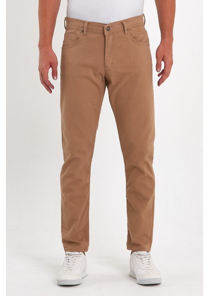 Klasik 5 Cep Rahat Kalıp Chino Pantolon Camel