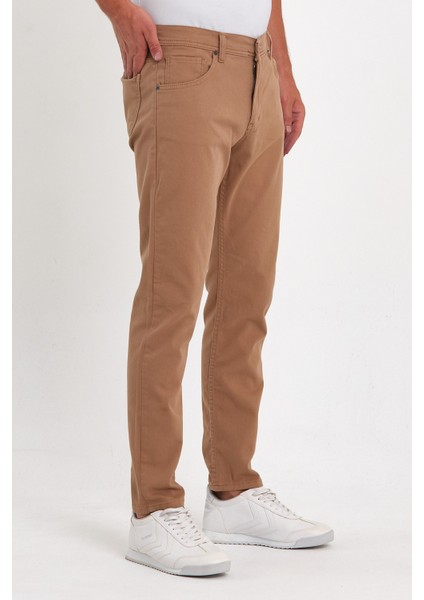 Klasik 5 Cep Rahat Kalıp Chino Pantolon Camel modelleri
