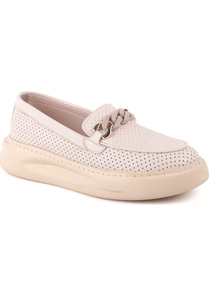 L04.422 Kadın Loafer Ayakkabı Ekru