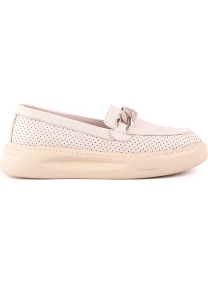 L04.422 Kadın Loafer Ayakkabı Ekru