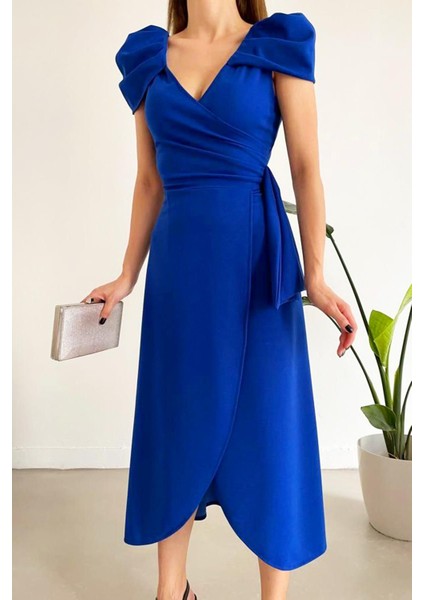 Omuz Pileli Krep Elbise fiyatları