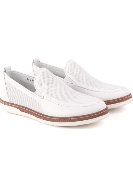 L4741 Deri Erkek Loafer Ayakkabı Beyaz modelleri
