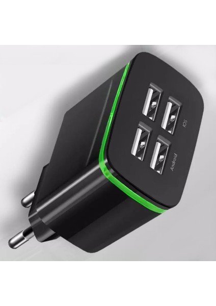 A7 Şarj Adaptörü 4 Port + J16 Type-C 6A/66W Şarj Kablosu -3mt