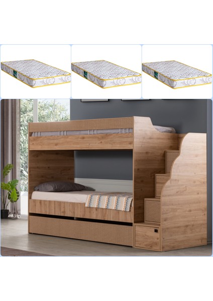 Ranza, Rustik Yavrulu Ranza, Hazeran Desen Kaplama + 3 Comfort Yatak