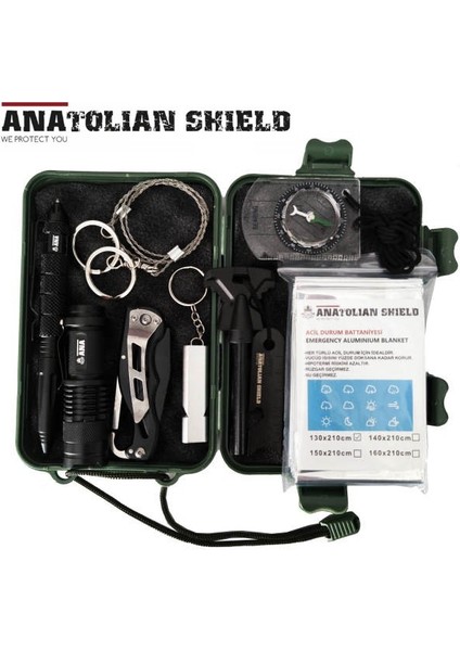 Anatolian Shield Doğada Hayatta Kalma Survival Kiti 10 Parça