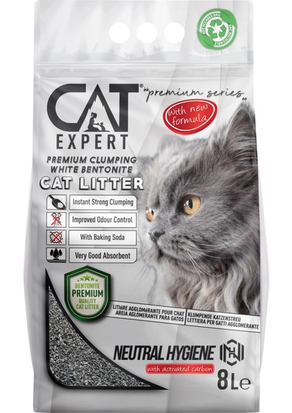 Cat Expert Kedi Kumu Neutral Hygiene With Activatid Carbon Topaklanan Koku Hapseden Ürün Tozsuz 8 Lt