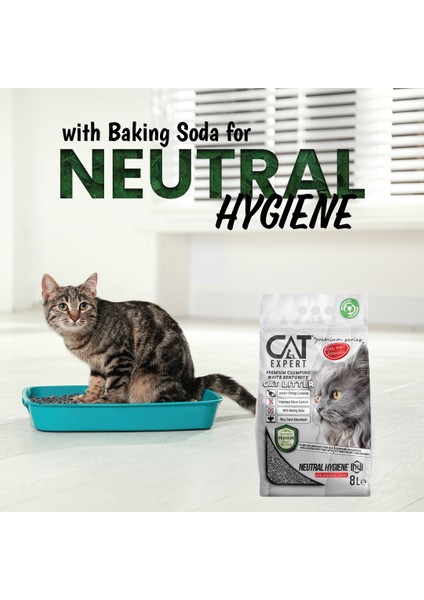 Cat Expert Kedi Kumu Neutral Hygiene With Activatid Carbon Topaklanan Koku Hapseden Ürün Tozsuz 8 Lt