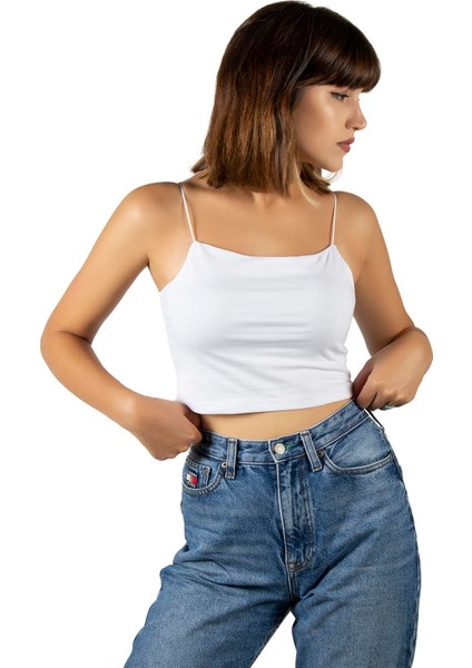 Kadın Beyaz İp Askılı Crop Top Büstiyer Bluz Atlet 23K-TRP-CRP01 fiyatları