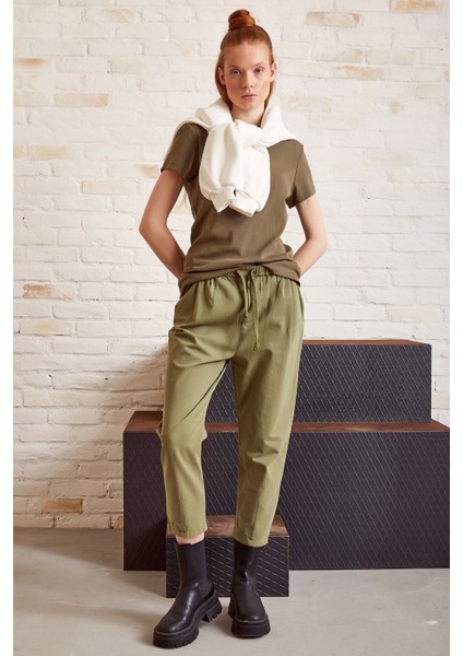 Beli Ipli Salaş Gabardin Pantolon Haki