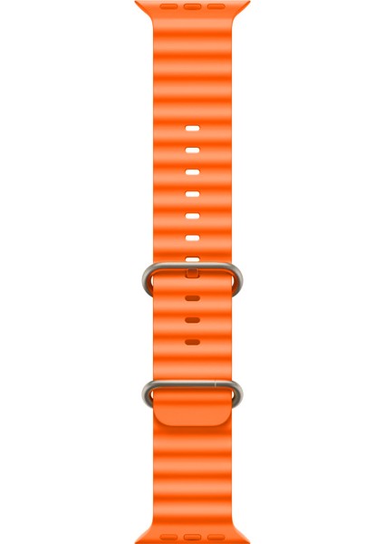 42-49MM Yeni Nesil Apple Uyumlu Akıllı Saat Kordonu Silikon Turuncu