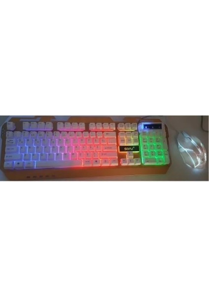 Oyuncu Klavyesi Sonj AK300 Işıklı Metal Kasa Klavye+Mouse Set