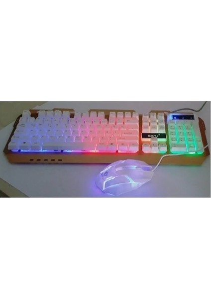 Oyuncu Klavyesi Sonj AK300 Işıklı Metal Kasa Klavye+Mouse Set