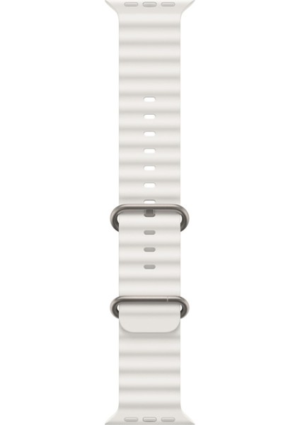 42-49MM Yeni Nesil Apple Uyumlu Akıllı Saat Kordonu Silikon Beyaz