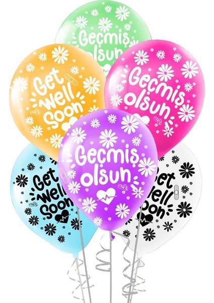 Geçmiş Olsun Baskılı Balon 10 Adet