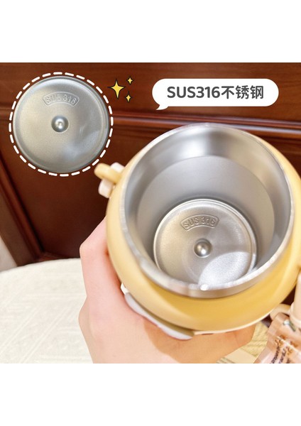 Sweet Ruı Ayı 460ML Paslanmaz Çelik Termos Kapaklı Bardak ve Pipetli Öğrenci Taşınabilir Crossbody Termos Bardak (Yurt Dışından) indirimleri