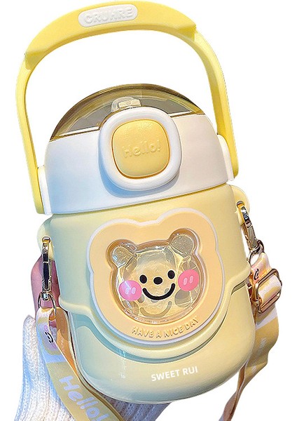 Sweet Ruı Çapraz Pipetli Çocuk Çelik Su Şişesi 700ML (Yurt Dışından)