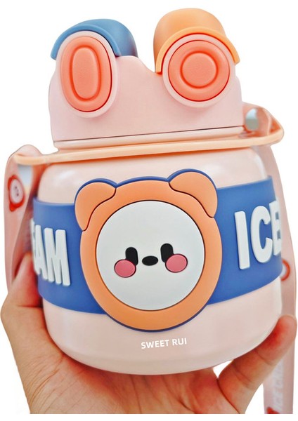 Sweet Ruı Çocuk Çapraz Açıklıklı Yalıtımlı Su Şişesi 850ML (Yurt Dışından)