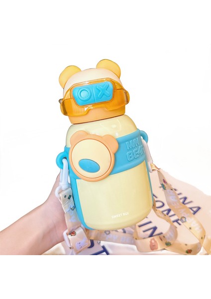 Sweet Ruı Bear Saman Diyagonal Yalıtımlı Su Şişesi 500ML (Yurt Dışından)