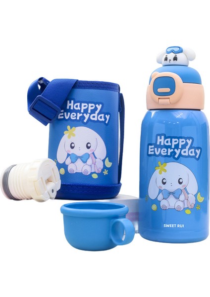 Sweet Ruı Karikatür Çocuk Paslanmaz Çelik Yalıtımlı Su Şişesi 600ML (Yurt Dışından)