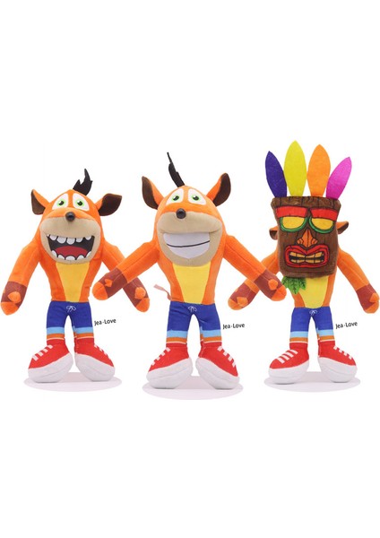 JeaLove Jea·love 3 Adet 28CM Crash Bandicoot Peluş Oyuncak Çocuk Hediyesi (Yurt Dışından)