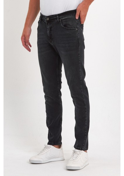 Erkek Regular Fit Yüksek Bel Klasik Kesim Rahat Moda Kot Pantolon Antrasit fiyatları