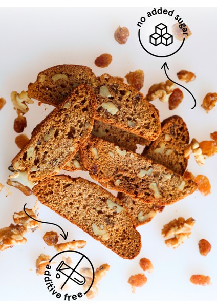 3'li Üzümlü Cevizli Biscotti Kurabiye Sağlıklı Atıştırmalık Lif Kaynağı 3X50GR indirimleri