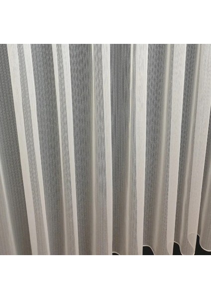 Ince Çizgili Yeni Moda 2 Kat Pileli Tül Perde