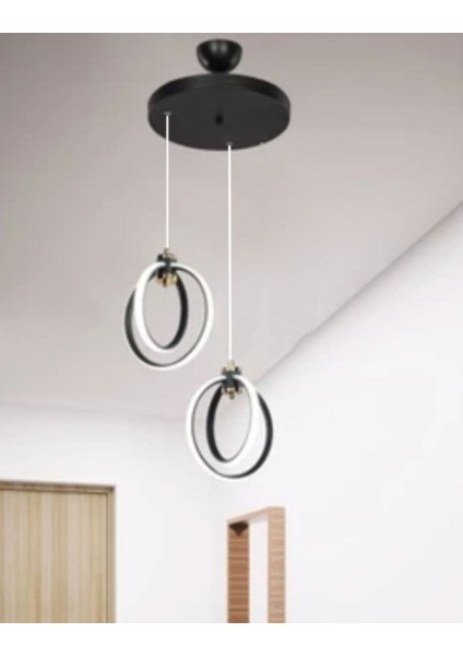 2'li Çember Beyaz Gövde Sarkıt Model Modern LED Aydınlatma fiyatları