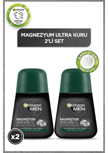 Garnier 2'li Garnier Men Magnezyum Ultra Kuru Roll On Lif Hediyeli