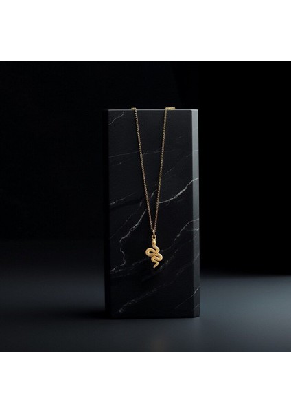 Yılan Snake Paslanmaz Çelik Gold Kolye modelleri