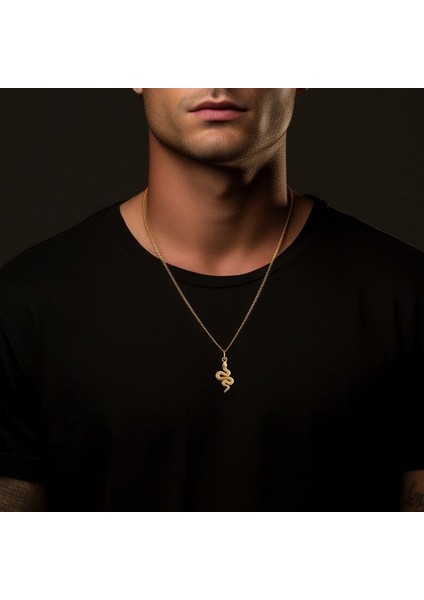 Yılan Snake Paslanmaz Çelik Gold Kolye fırsatları