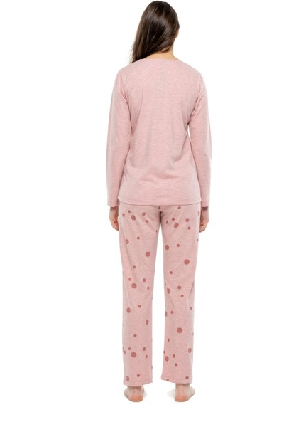 3993 Kadın Yuvarlak Yaka Pijama Takımı