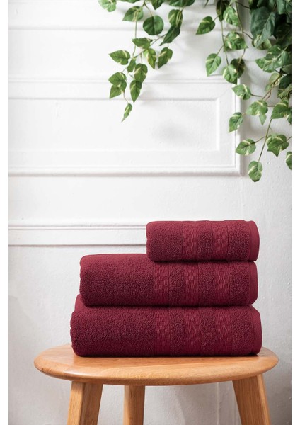 Lısa Bukle Jakarlı Havlu Bordo 70x130