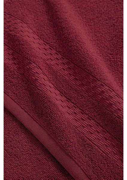 Lısa Bukle Jakarlı Havlu Bordo 70x130