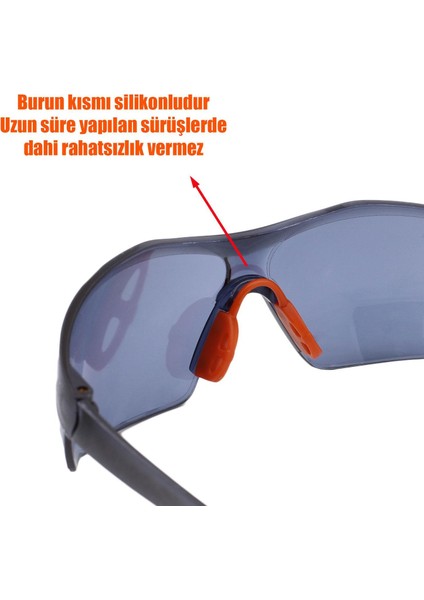 Iş Güvenlik Gözlüğü Uv Koruyucu Silikonlu Gözlük S1100 Füme 12 Adet modelleri
