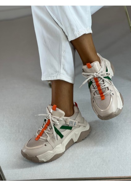 Bold Bej Bağcıklı Kadın Sneaker indirimleri