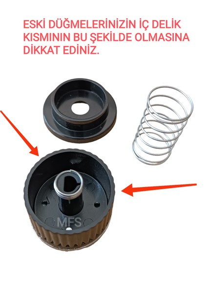 Ferre uyumlu Ankastre Set Üstü Ocak Düğme Takımı 4 Lü Siyah ( Yaylı Model )