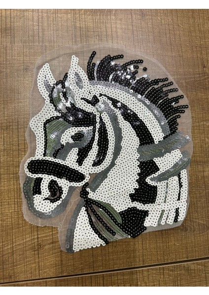 25X20 cm Pul Payetli At Arma Aplike Dikiş Hobi Aksesuarı