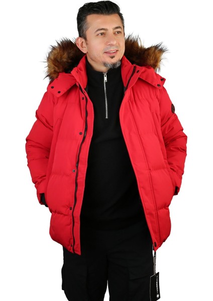 M-Brendan Erkek Kapişonlu Parka Kısa - Kırmızı -101347081 S - Kırmızı fiyatları