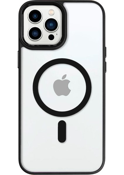 iPhone 13 Pro Lüks Magsafe Kablosuz Şarj Mıknatıslı Siyah Renkli Kılıf