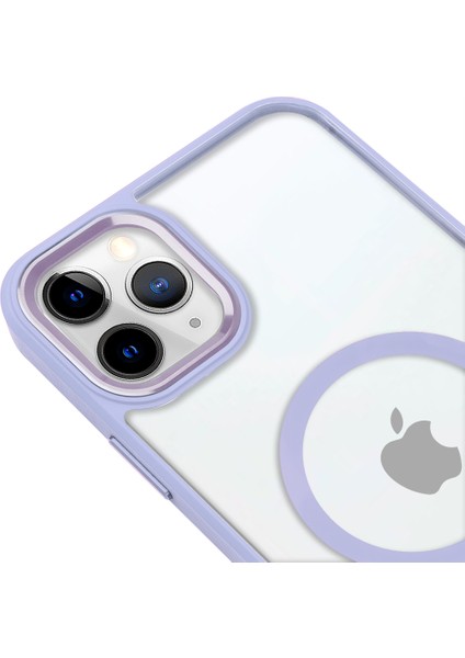 iPhone 11 Pro Lüks Magsafe Kablosuz Şarj Mıknatıslı Lila Renkli Kılıf modelleri