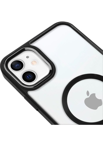 iPhone 11 Lüks Magsafe Kablosuz Şarj Mıknatıslı Siyah Renkli Kılıf