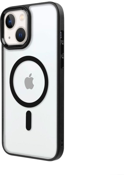 iPhone 13 Lüks Magsafe Kablosuz Şarj Mıknatıslı Siyah Renkli Kılıf