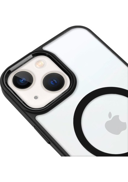 iPhone 13 Lüks Magsafe Kablosuz Şarj Mıknatıslı Siyah Renkli Kılıf