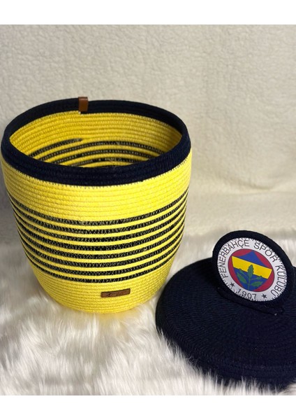 27X27 El Yapımı Kapaklı Fenerbahçe Temalı Düzenleyici Sepet, Taraftar Sepet fiyatları