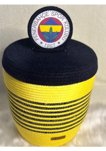 27X27 El Yapımı Kapaklı Fenerbahçe Temalı Düzenleyici Sepet, Taraftar Sepet modelleri