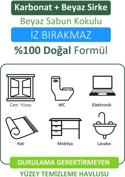 Yüzey Temizlik Havlusu 100 x 12 = 1200 Yaprak