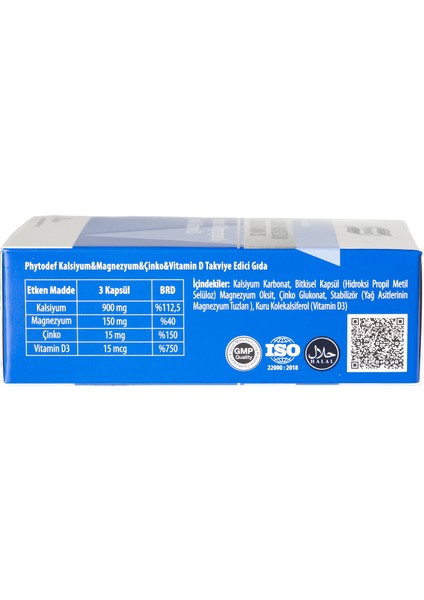 Kalsiyum + Magnezyum + Çinko + Vitamin D - 30 Kapsül